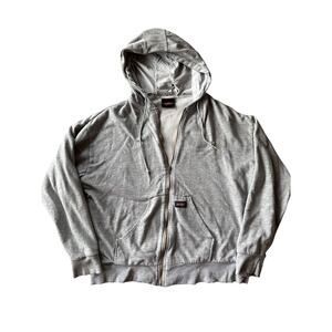 Vintage Dickies Thermal Lined XL Heather Gray Full Zip Hoodie Sweat Jacket
